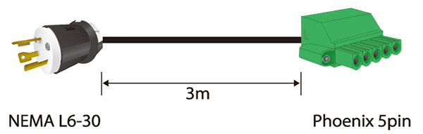 NEMA L6-30, 3m, Phoenix 5pin